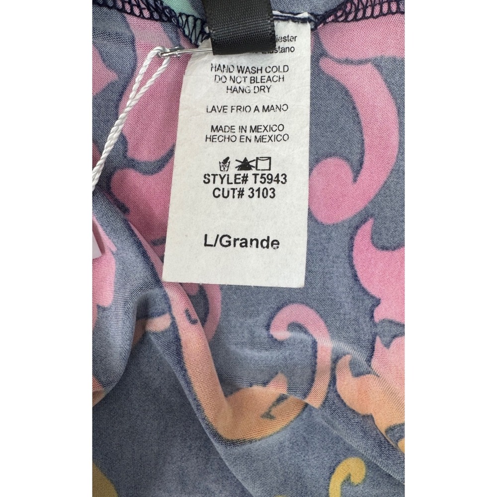 NWT Kendra Top Baroque Floral Tie Front Crop Long Sleeve Festival Rave Large - Picture 8 of 8